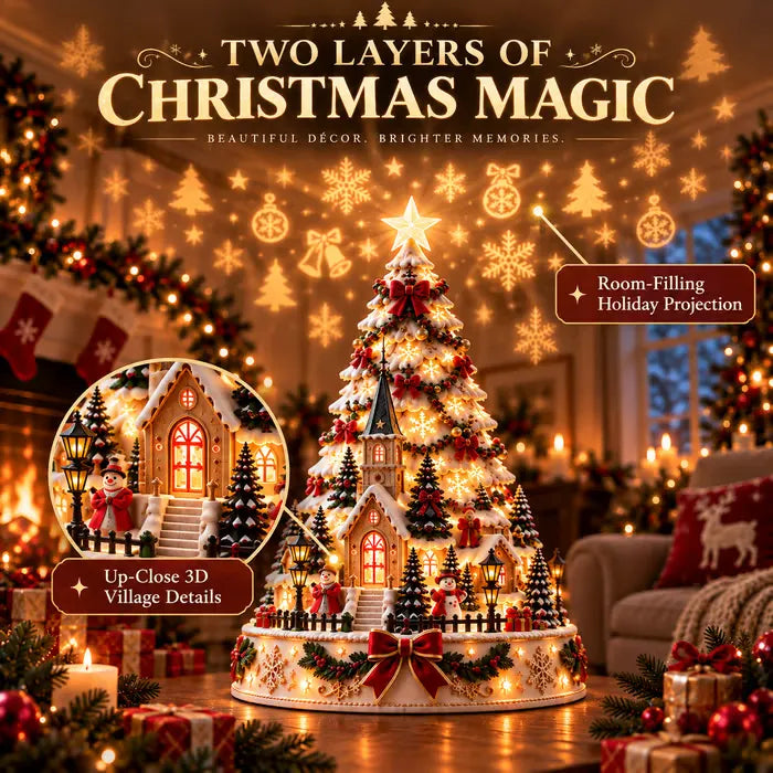 💯 Last day 49% OFF - 🎄Christmas Village Projection Centerpiece