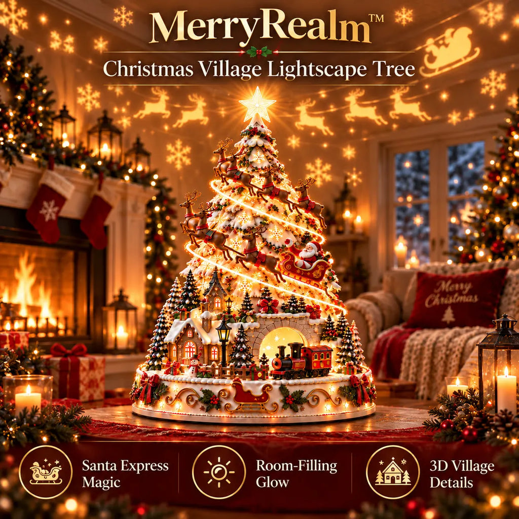 💯 Last day 49% OFF - 🎄Christmas Village Projection Centerpiece