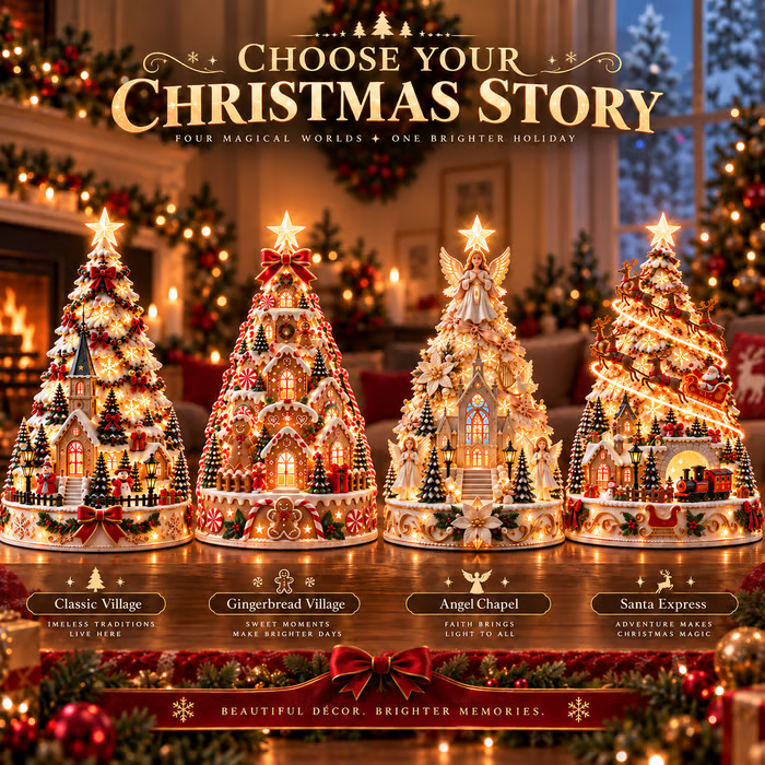 💯 Last day 49% OFF - 🎄Christmas Village Projection Centerpiece