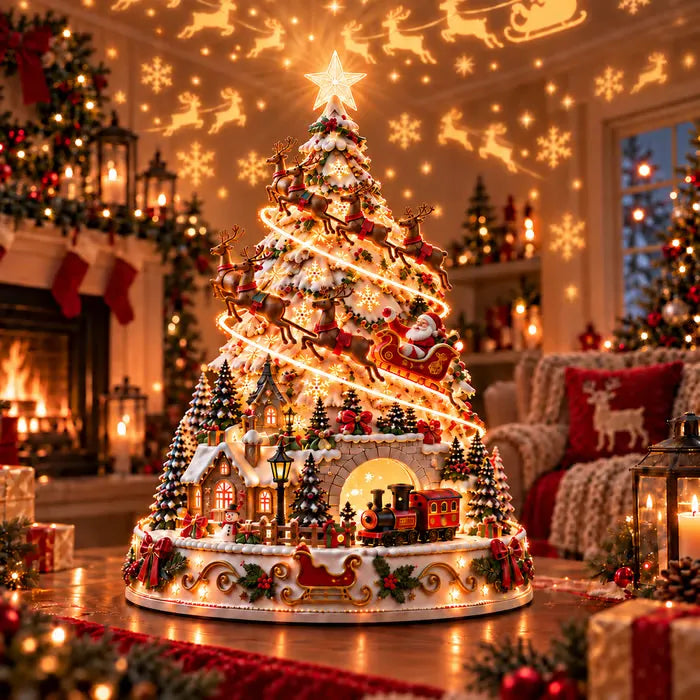 💯 Last day 49% OFF - 🎄Christmas Village Projection Centerpiece